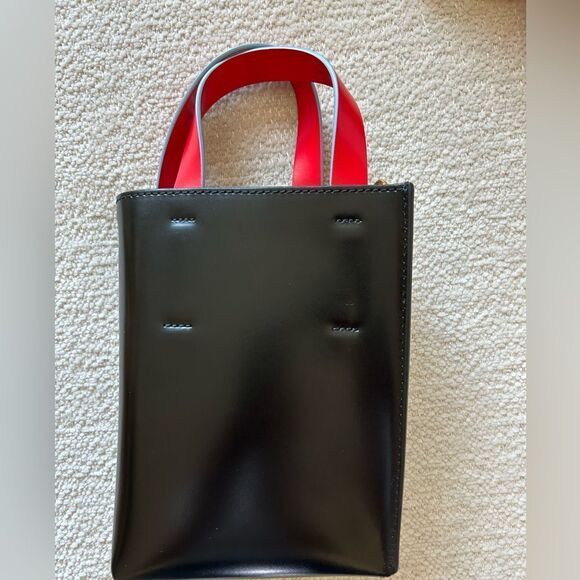MARNI Mini Leather Tote Bag,Grey/ Black, NEW no tags comes with Dust bag. - Picture 3 of 13